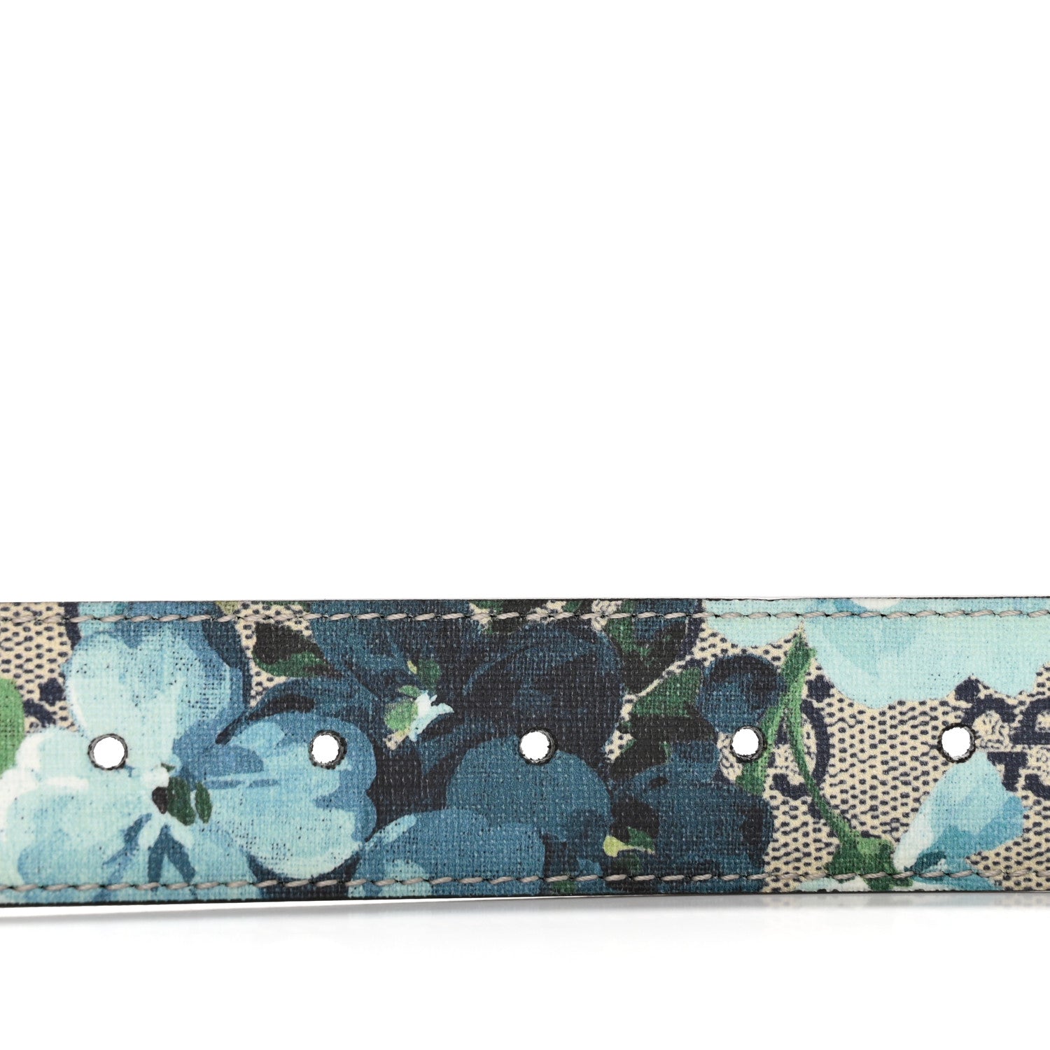 Gucci GG Supreme Monogram Blooms Plaque Belt 90 36 Blue 5 of 5