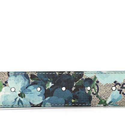 Gucci GG Supreme Monogram Blooms Plaque Belt 90 36 Blue 5 of 5