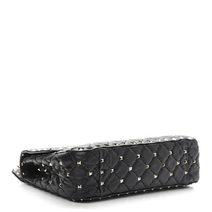Valentino Garavani Lambskin Medium Rockstud Spike Shoulder Bag Black 4 of 8