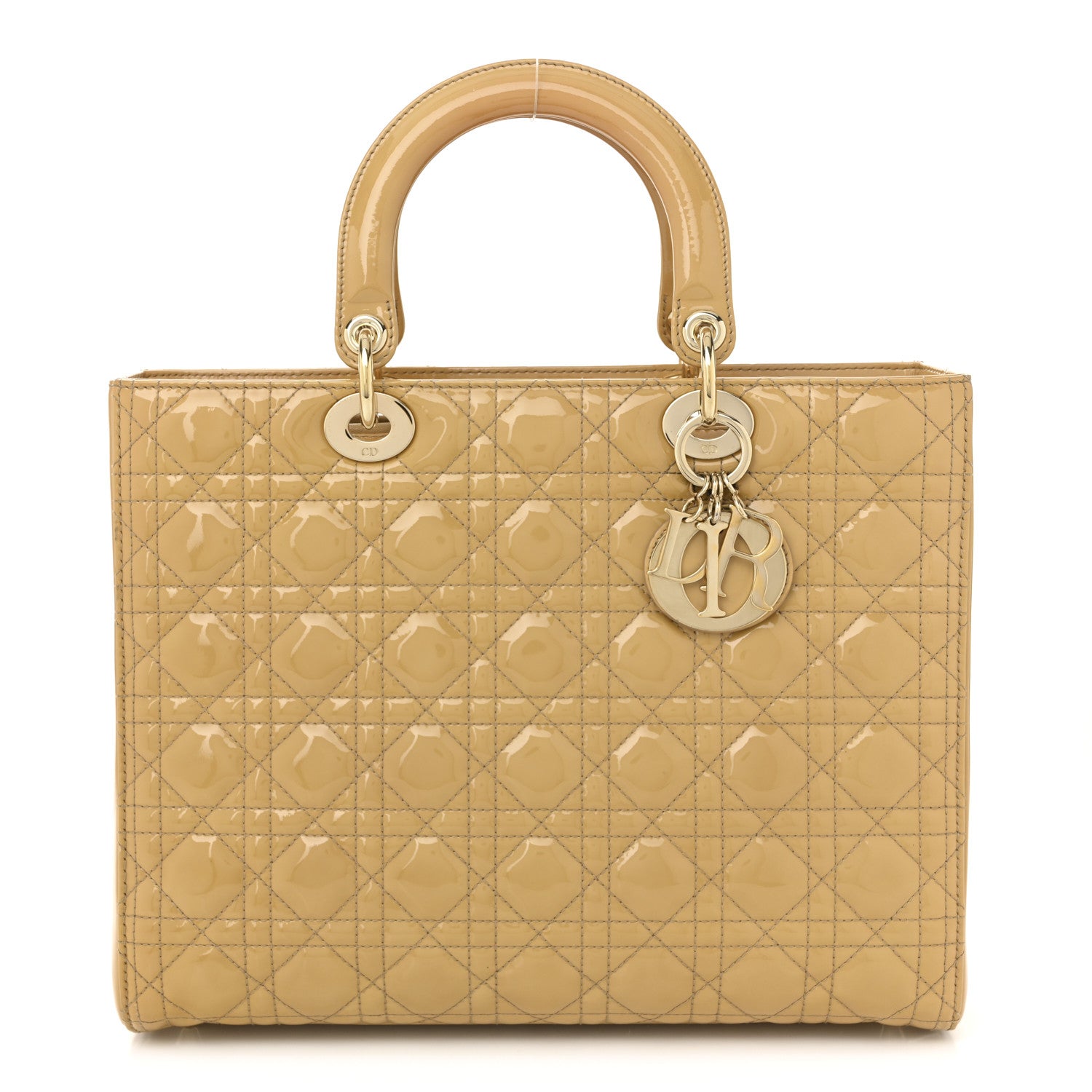 Christian Dior Patent Cannage Large Lady Dior Beige 1 of 10