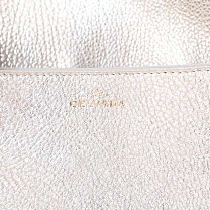 Delvaux Metallic Crispy Calfskin Mini Le Mutin Saddle Bag Antique Silver 7 of 9
