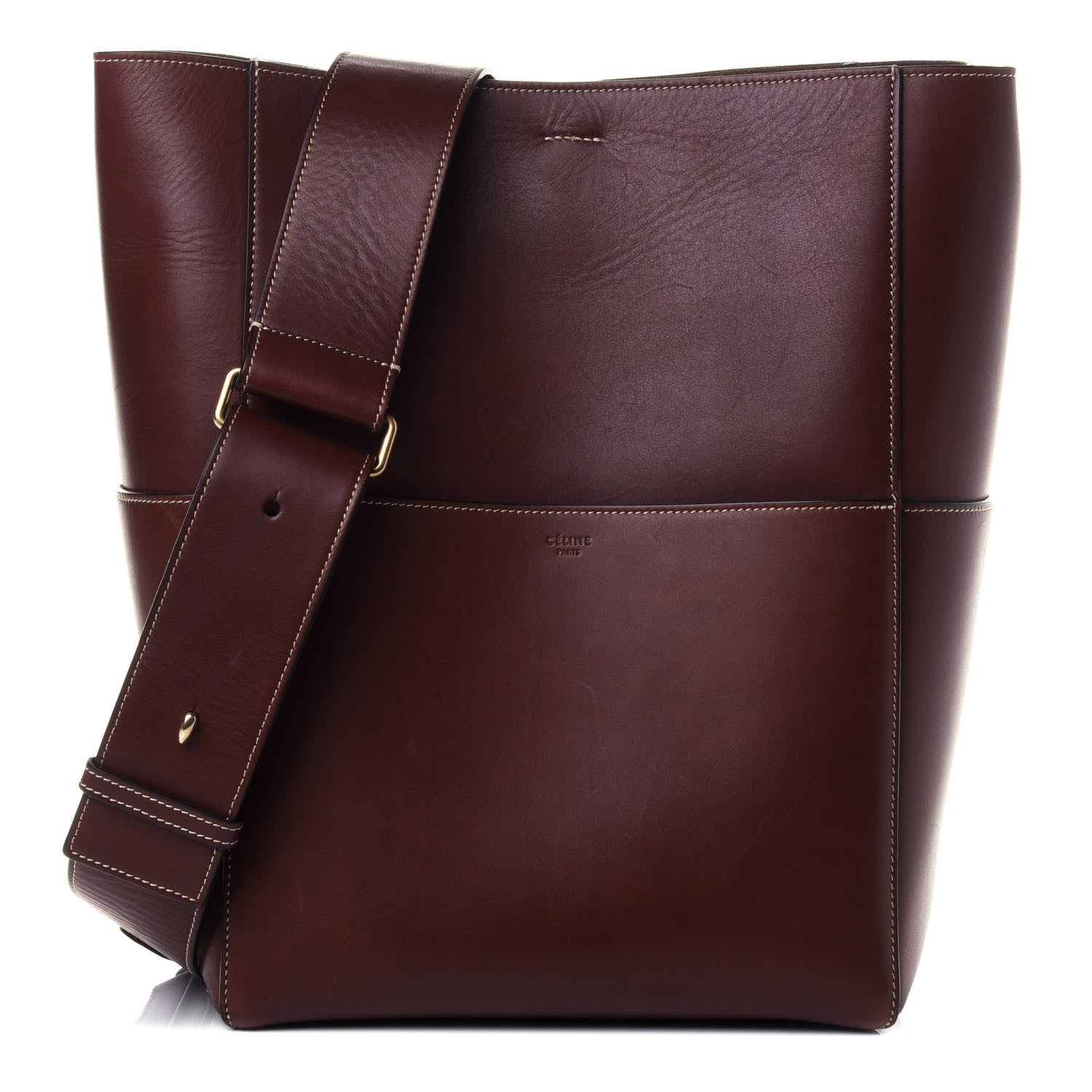 Celine Natural Calfskin Seau Sangle Bucket Bag Chestnut 1 of 4