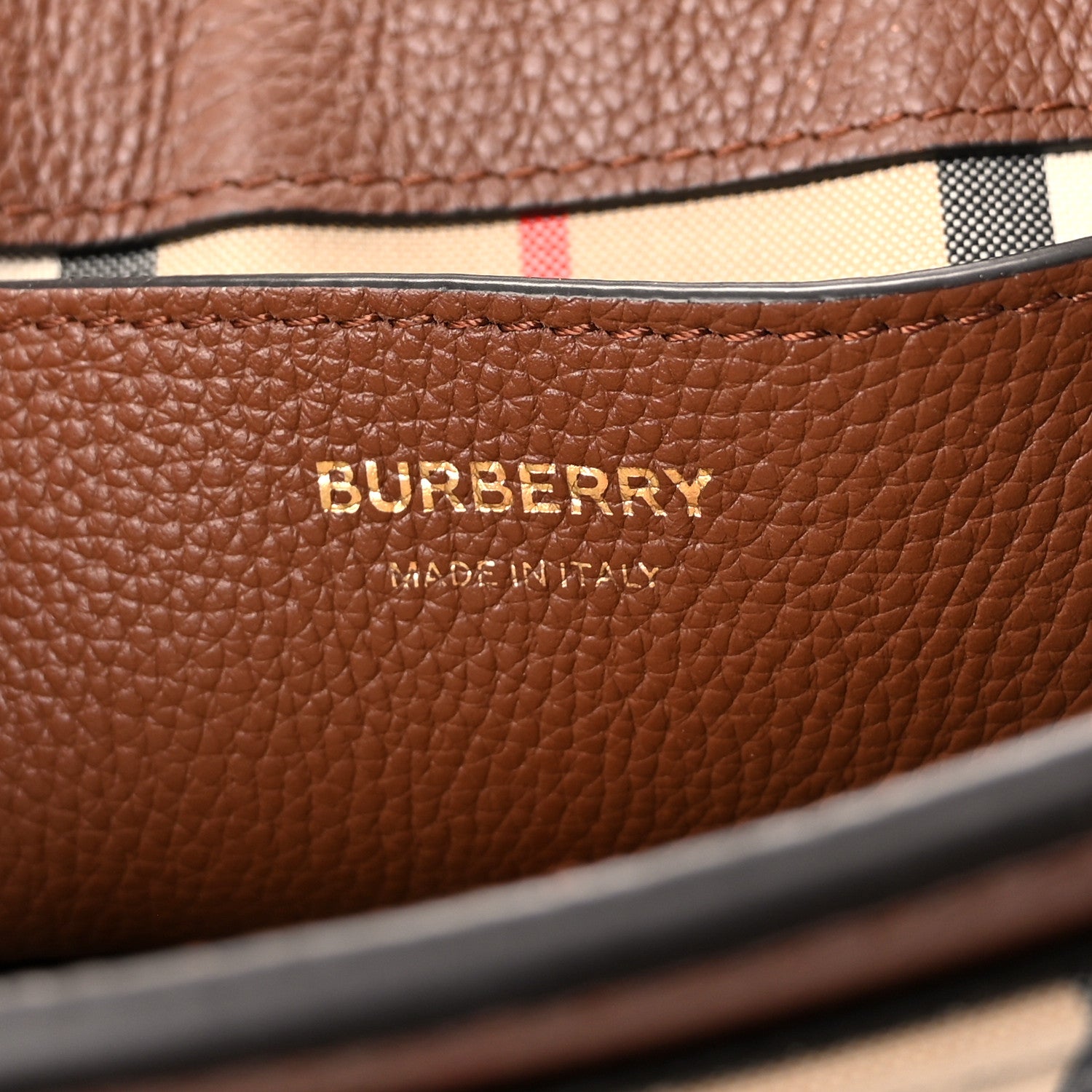 Burberry Calfskin Vintage Check Note Crossbody Bag Tan 6 of 12