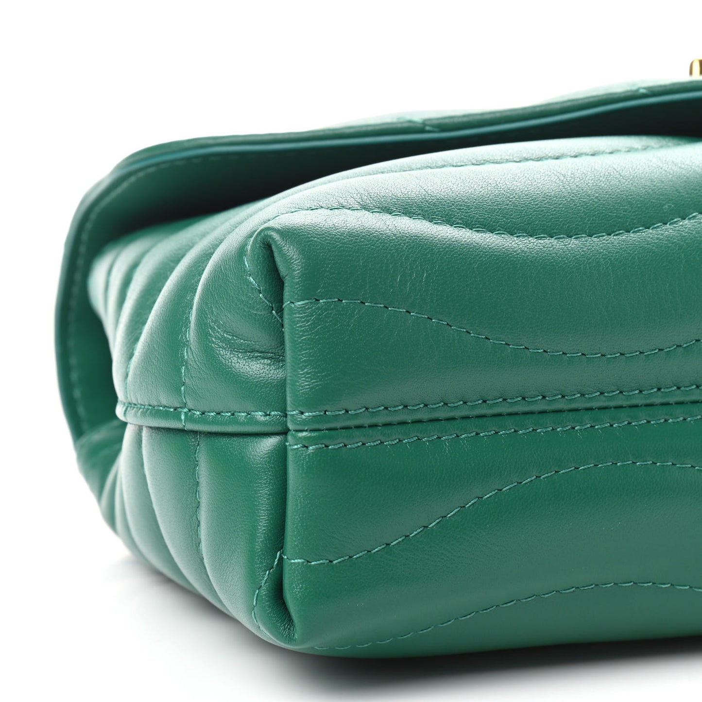 Calfskin New Wave Chain Bag MM NM Emerald