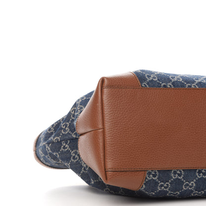 Gucci New Denim GG Monogram Medium Ophidia Shopping Tote Blue Tea Cuir 8 of 9