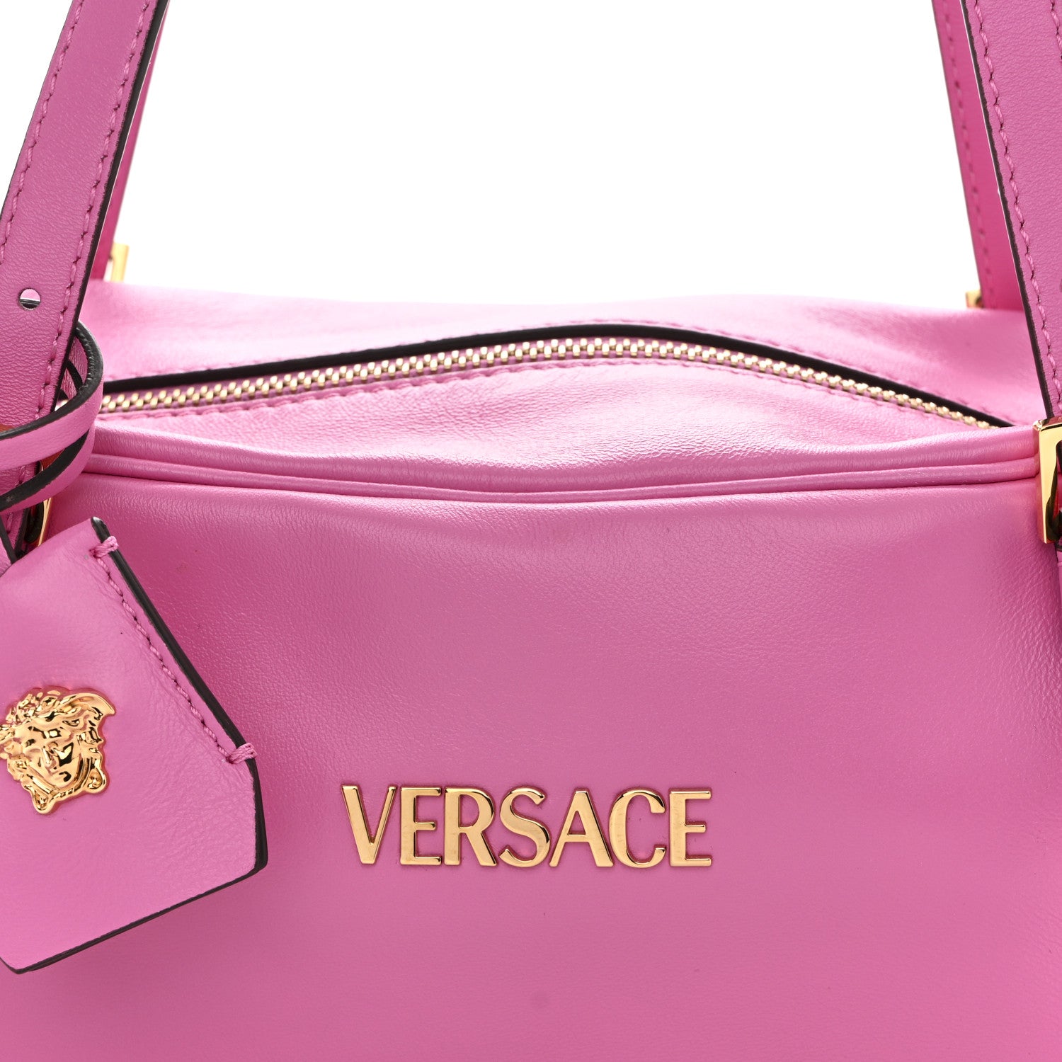 Versace Nappa Tag Bowling Bag Dragon Fruit 8 of 10
