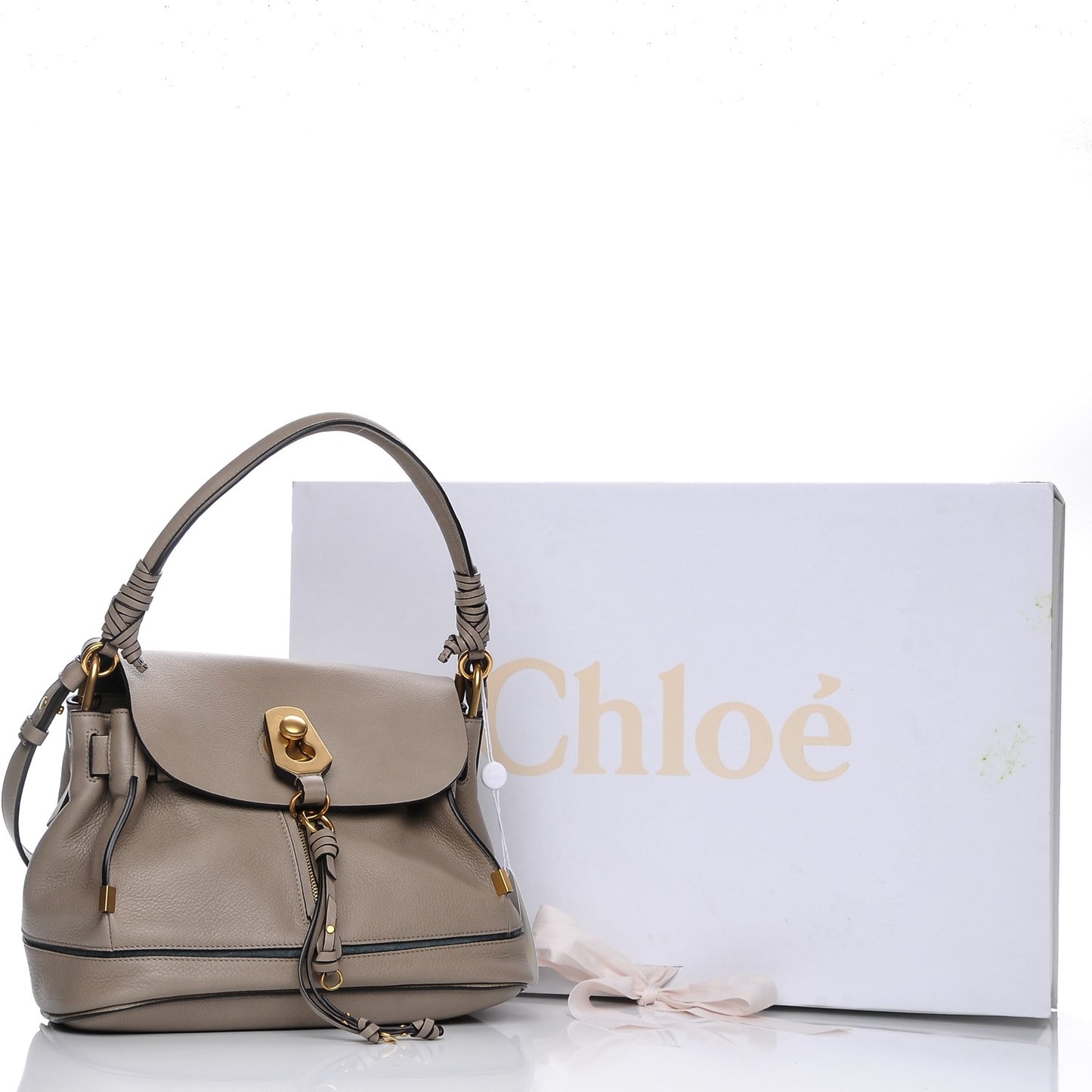 Suede Calfskin Small Owen Flap Bag Motty Grey