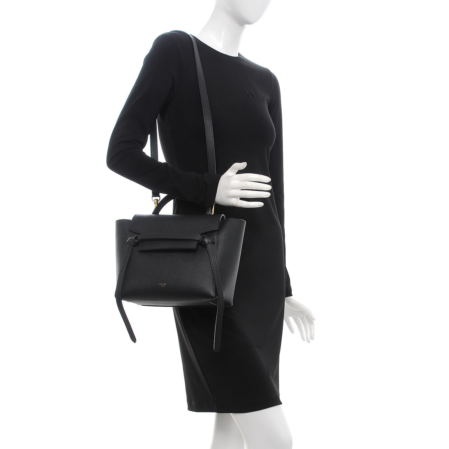 Celine Grained Calfskin Micro Belt Bag Black 2 of 7