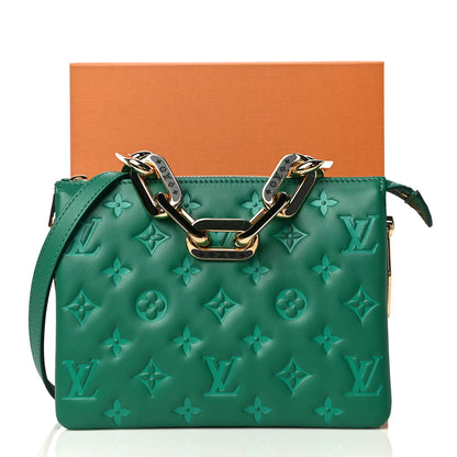 Louis Vuitton Lambskin Embossed Monogram Coussin BB Emeraude 12 of 12
