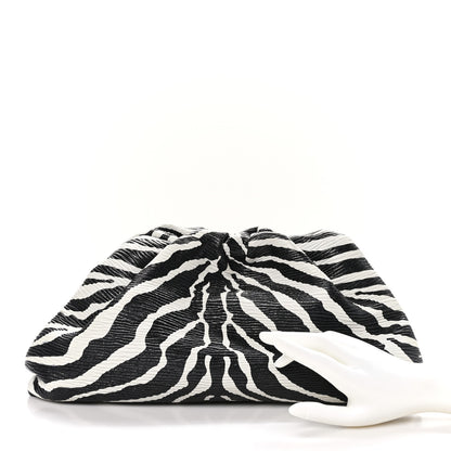 Bottega Veneta Nappa Zebra Print The Pouch Oversized Clutch White Black 2 of 10