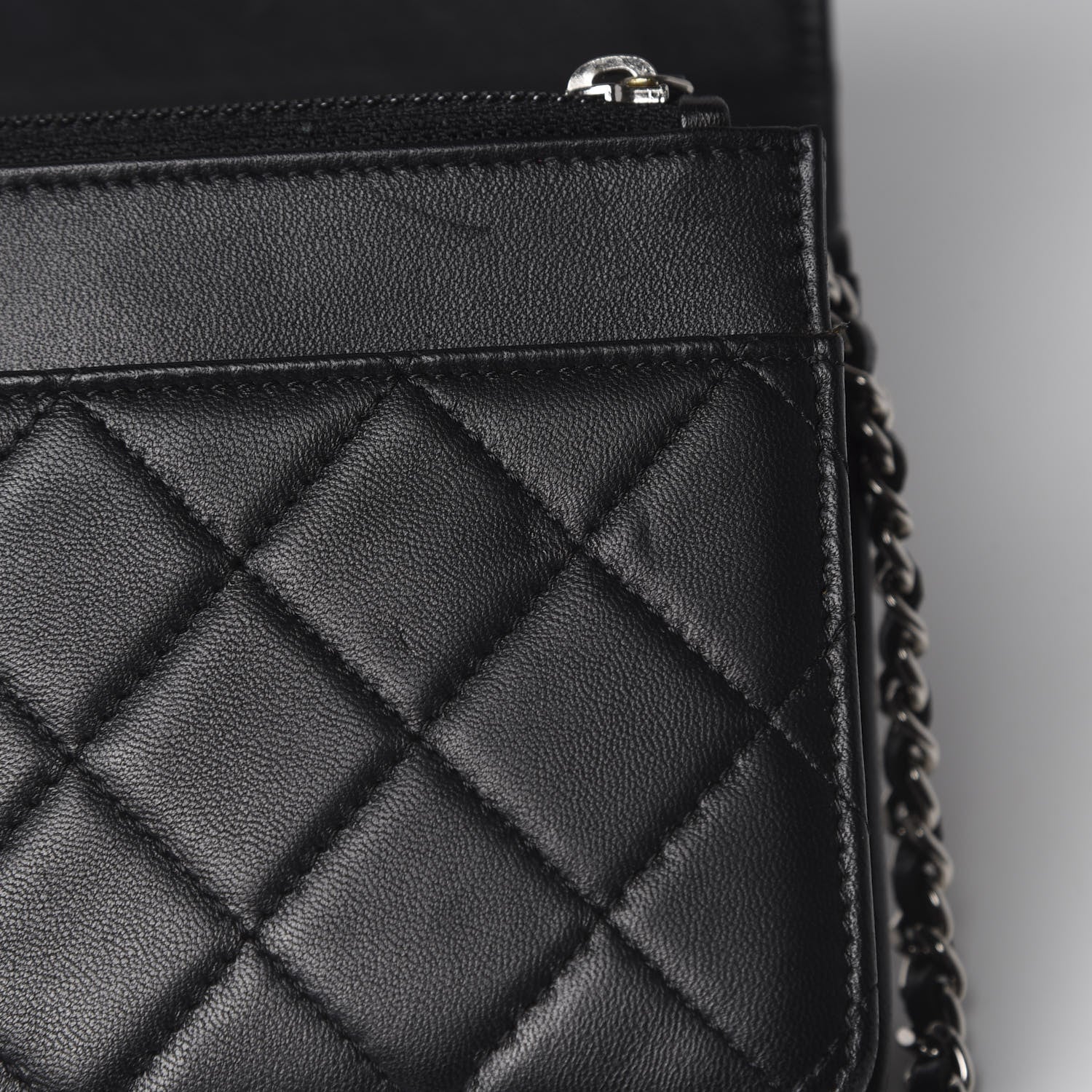 Chanel Lambskin Quilted Wallet On Chain WOC Black 13 of 17