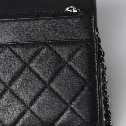 Chanel Lambskin Quilted Wallet On Chain WOC Black 13 of 17