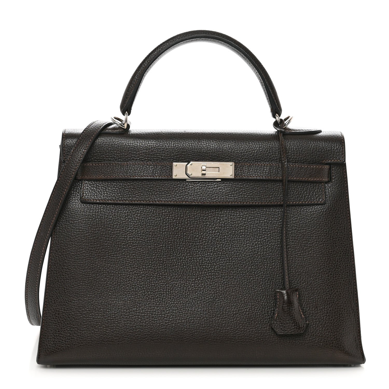 Hermes Vache Liegee Kelly Sellier 32 Chocolate 1 of 14