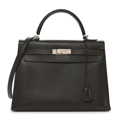 Hermes Vache Liegee Kelly Sellier 32 Chocolate 1 of 14