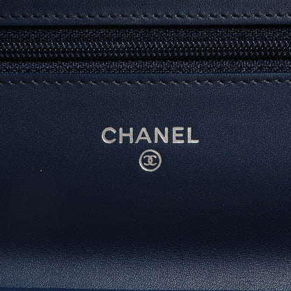 Chanel Caviar Timeless CC Wallet on Chain WOC Navy Blue 7 of 9