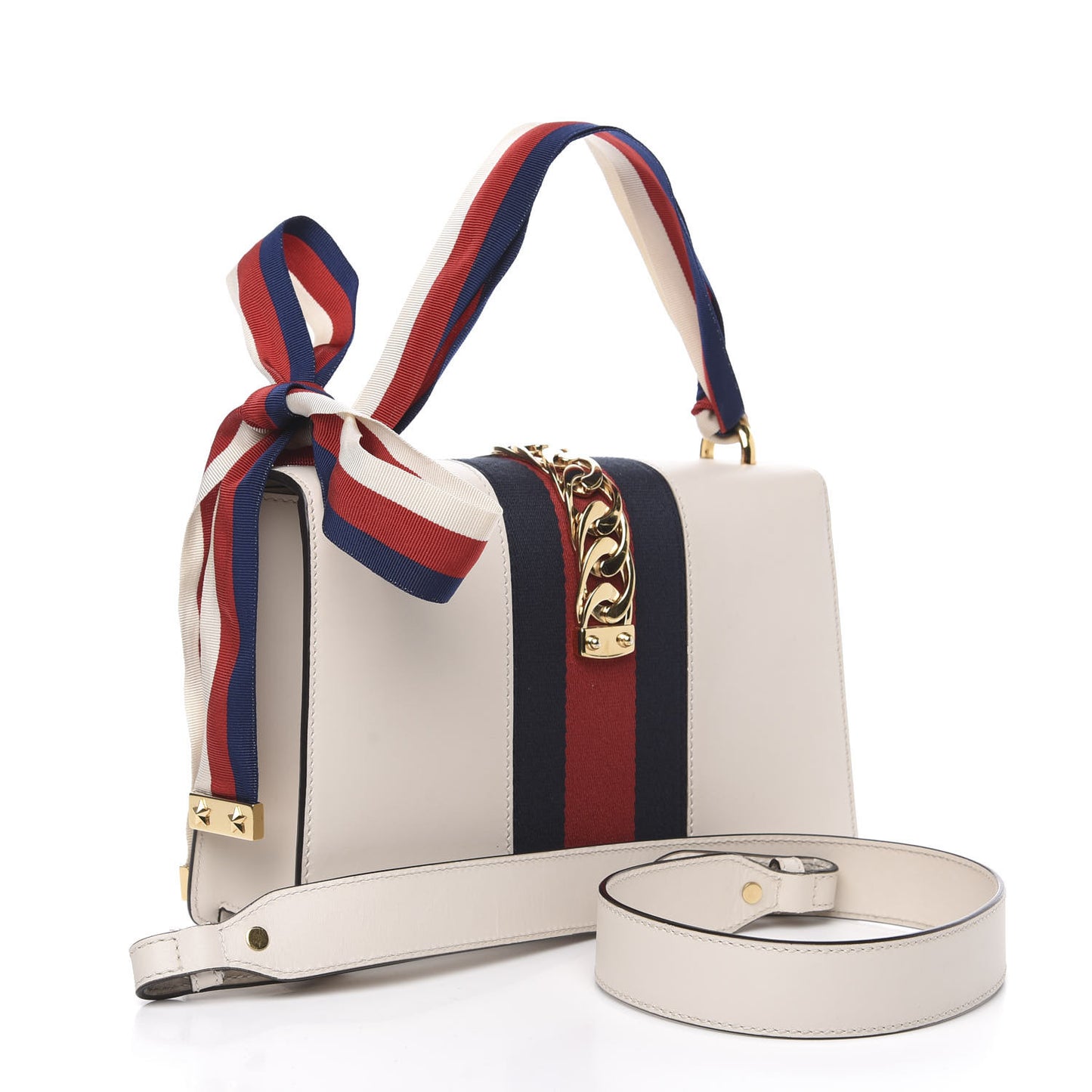 Calfskin Small Sylvie Shoulder Bag Off White