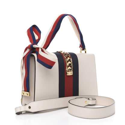 Gucci Calfskin Small Sylvie Shoulder Bag Off White 4 of 13