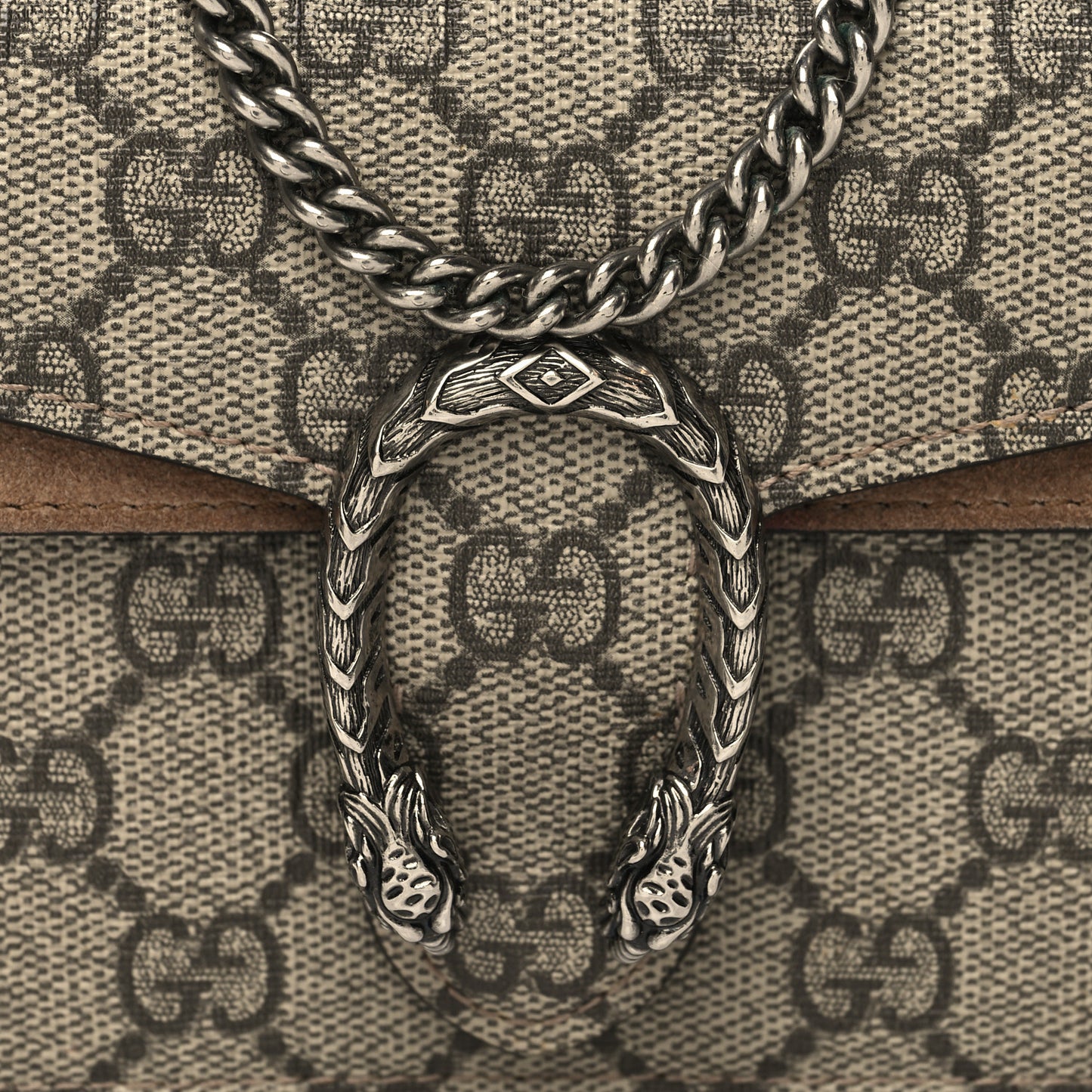 GG Supreme Monogram Super Mini Dionysus Shoulder Bag Taupe