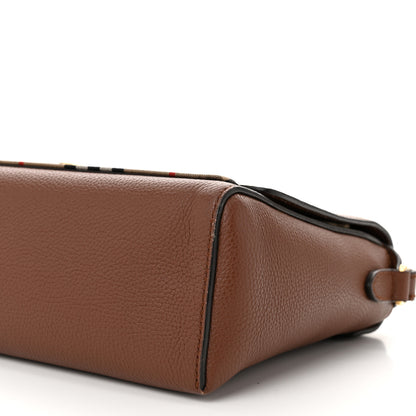 Burberry Calfskin Vintage Check Note Crossbody Bag Tan 10 of 12