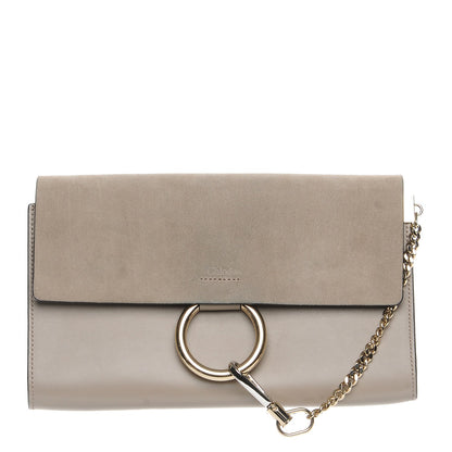 Chloe Suede Calfskin Faye Clutch Motty Grey 1 of 9