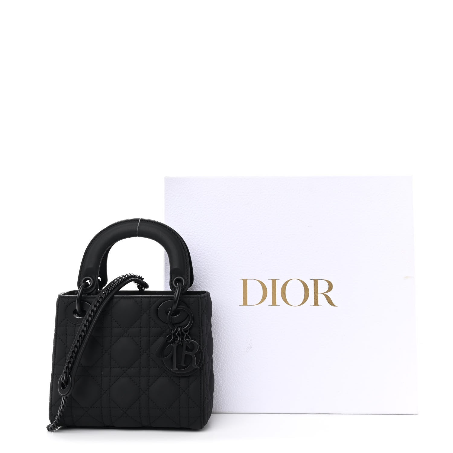 Christian Dior Ultra Matte Calfskin Cannage Mini Lady Dior Black 11 of 11