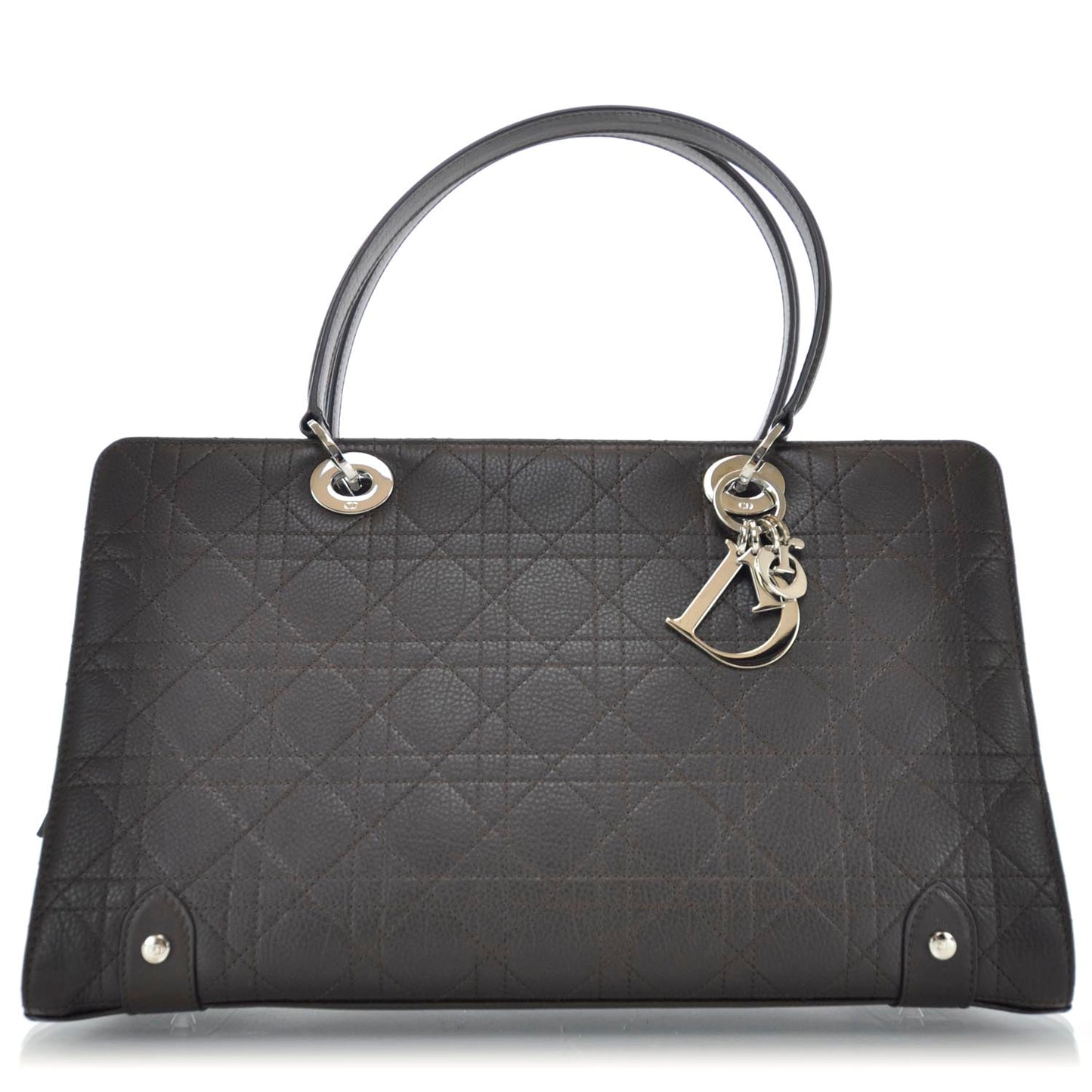 Calfskin Cannage Stitched Large East West Lady Dior Brown