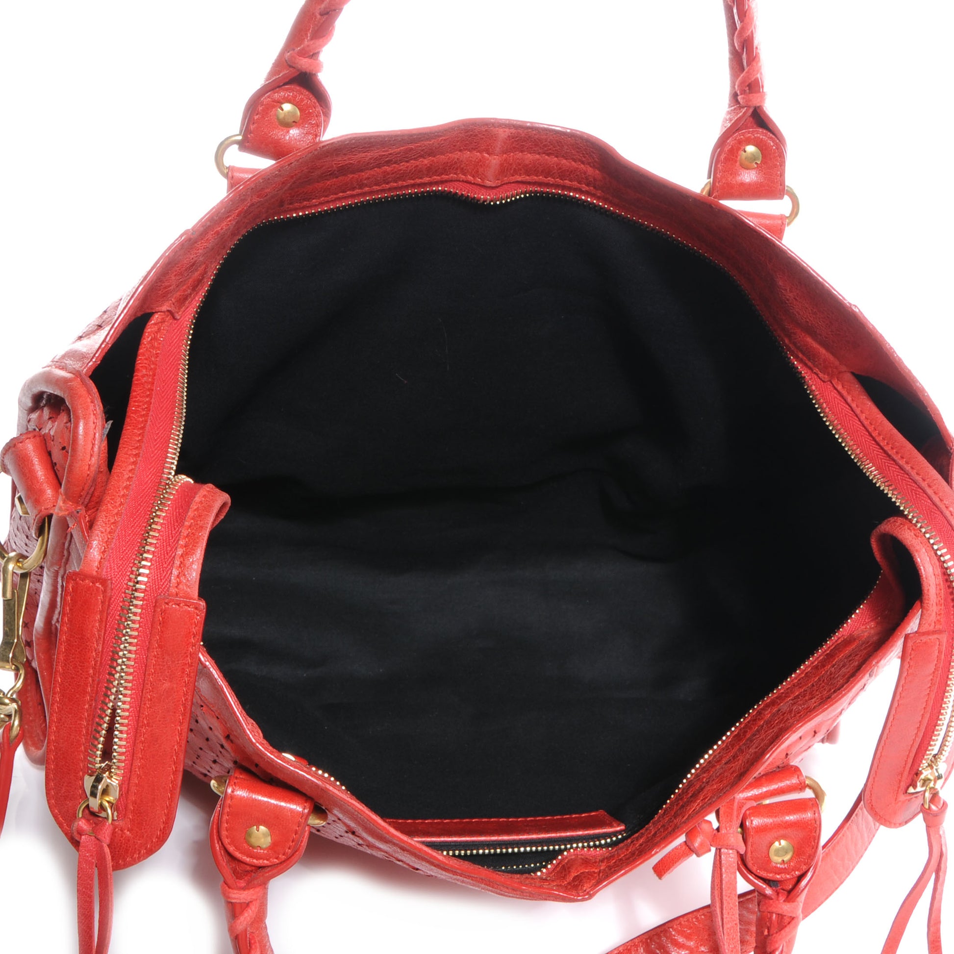 Balenciaga Agneau Cross Perforated City Ruby Red 33 of 38