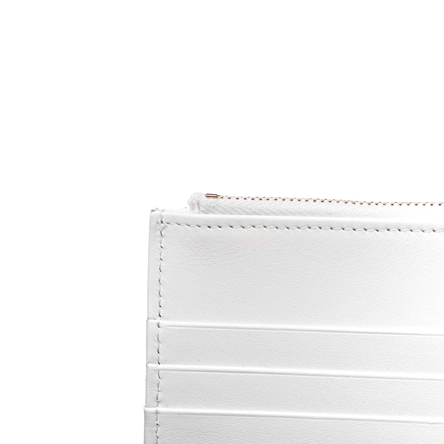 Caviar Quilted Long Zipped Wallet White