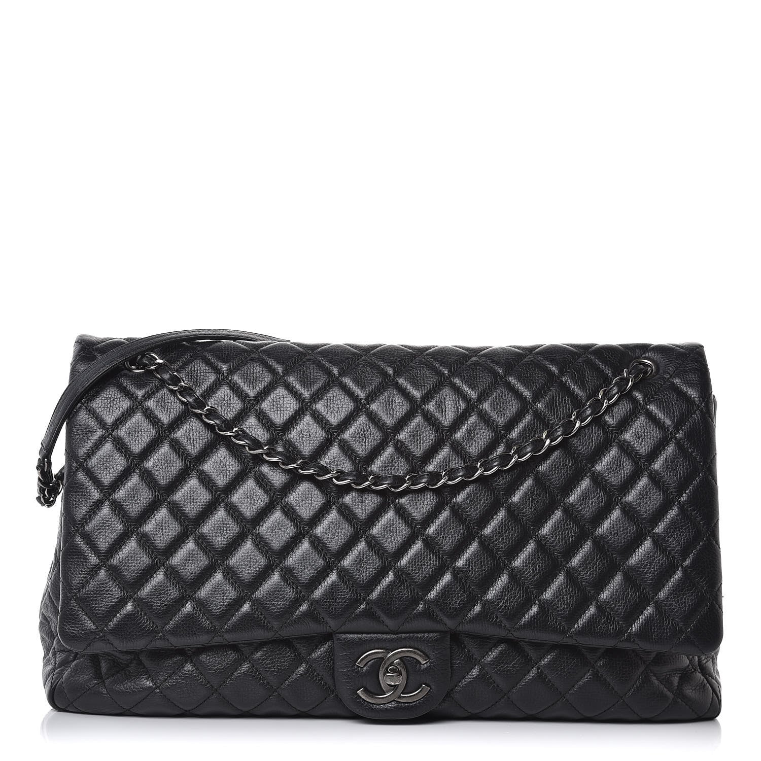 Chanel Calfskin Quilted XXL Travel Flap Bag Black 1 of 7