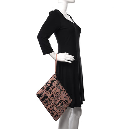 Lanvin Calfskin Silhouette Sketch Printed Large Pouch Blush 2 of 8