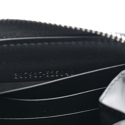 Gucci GG Calfskin Embossed Emblem Zip Around Wallet Black 7 of 9