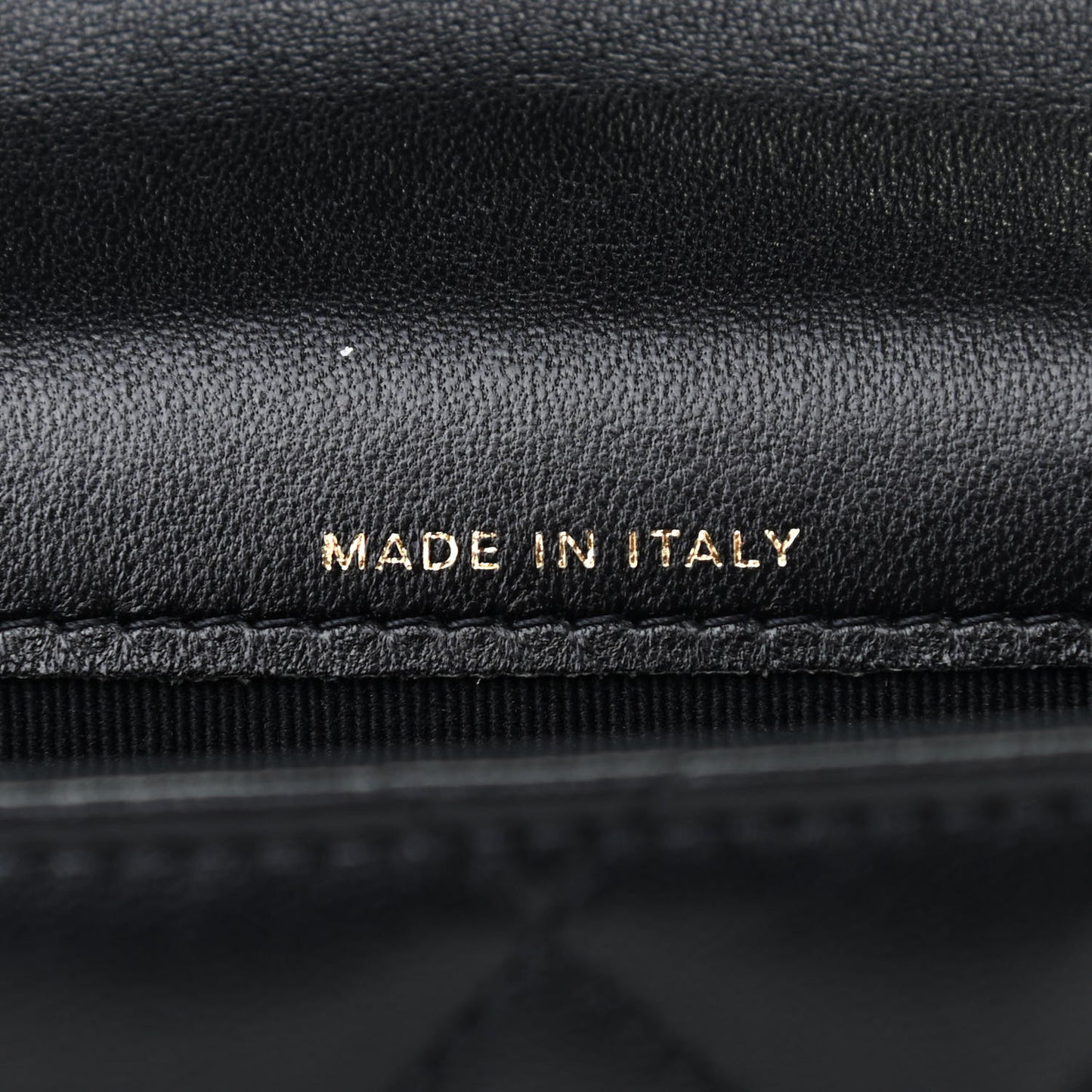 Lambskin Quilted CC Hook Card Holder Black