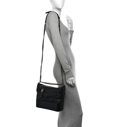 Chanel Aged Calfskin Quilted Medium Gabrielle Hobo Black 2 of 13