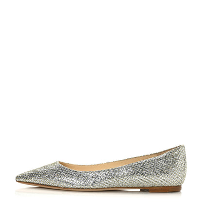 Jimmy Choo Glitter Romy Flats 35.5 Champagne 1 of 9