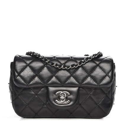 Chanel Lambskin Quilted Beaded Extra Mini Flap Black 1 of 8