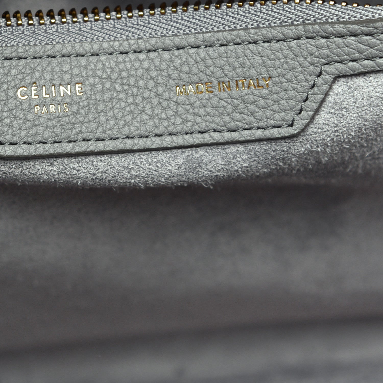 Celine Drummed Calfskin Mini Luggage Kohl 6 of 9
