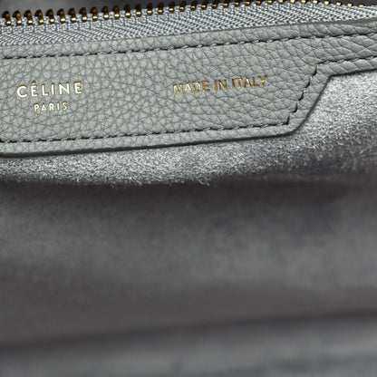 Celine Drummed Calfskin Mini Luggage Kohl 6 of 9