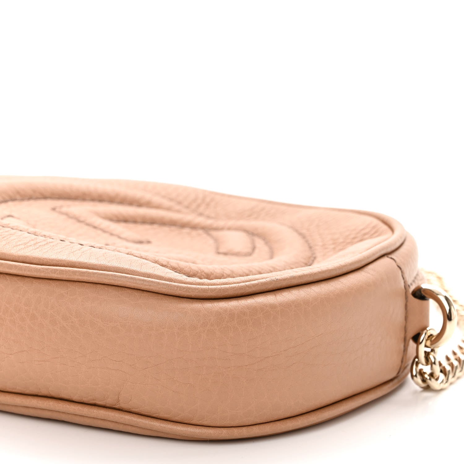 Gucci Pebbled Calfskin Mini Soho Chain Bag Camelia 10 of 10