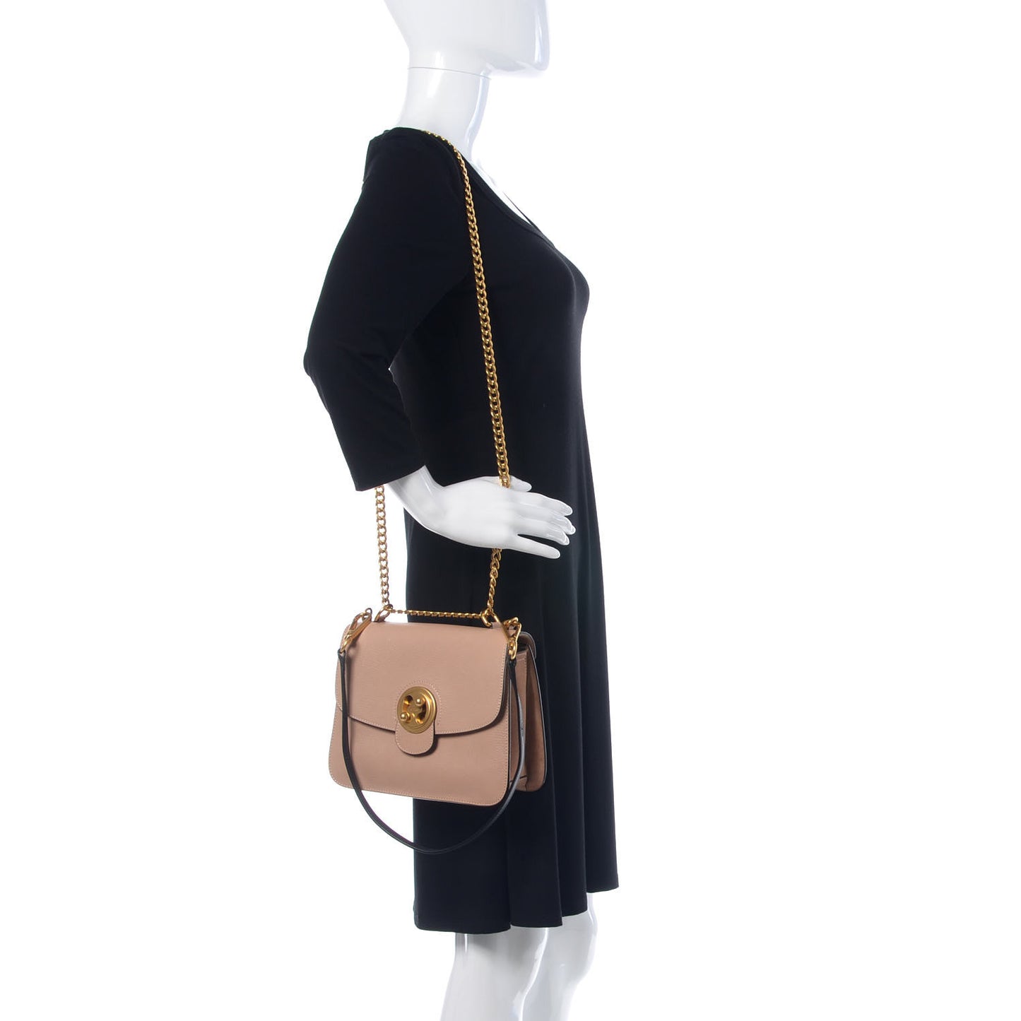 Goatskin Medium Mily Shoulder Bag Biscotti Beige