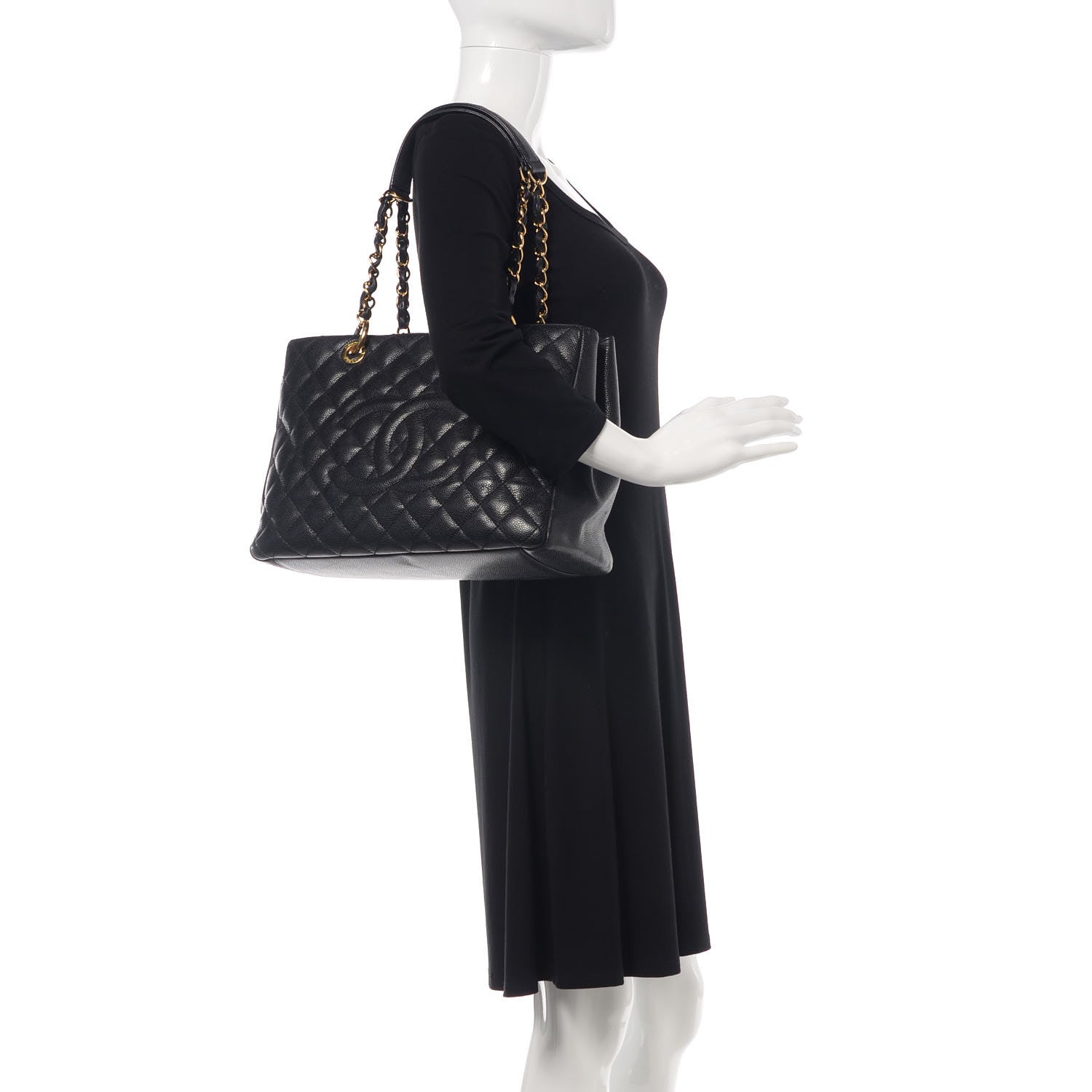 Chanel Caviar Quilted Grand Shopping Tote GST Black 2 of 15