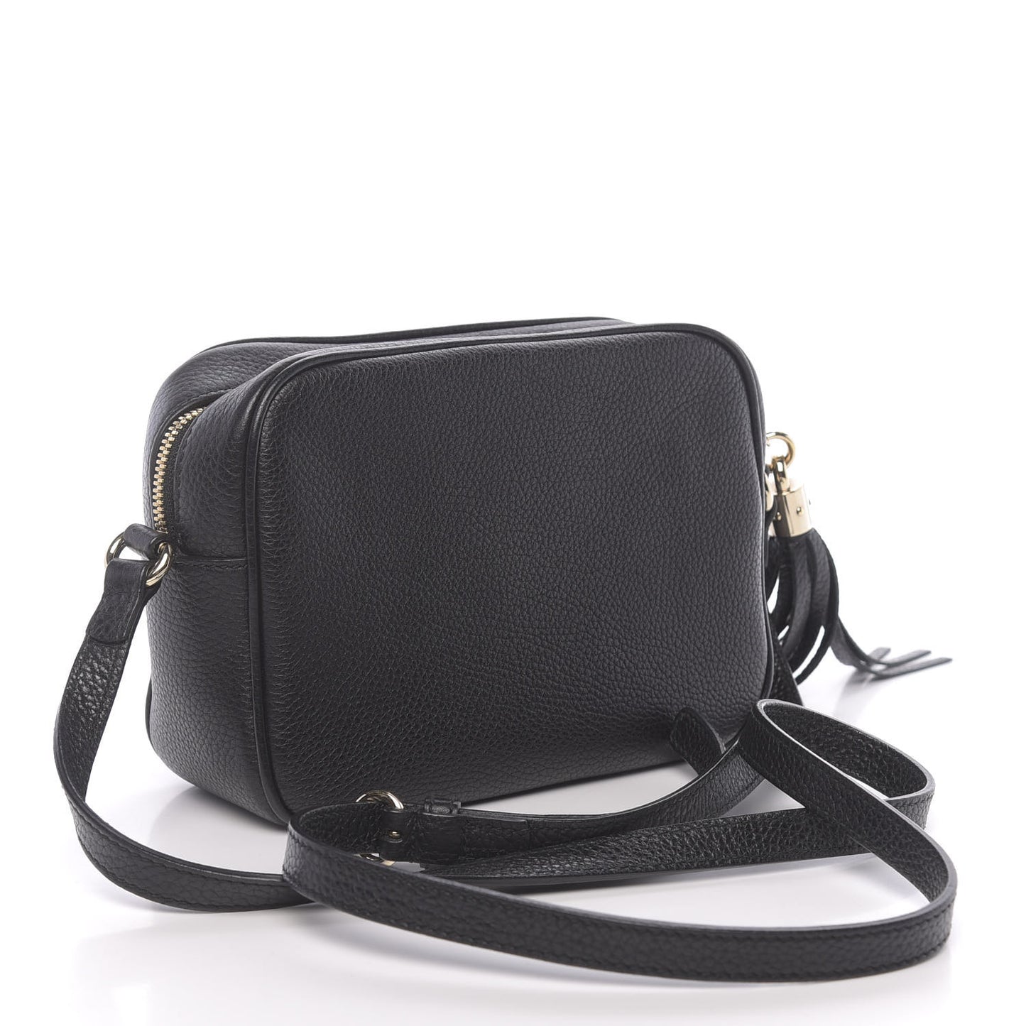 Pebbled Calfskin Small Soho Disco Bag Black