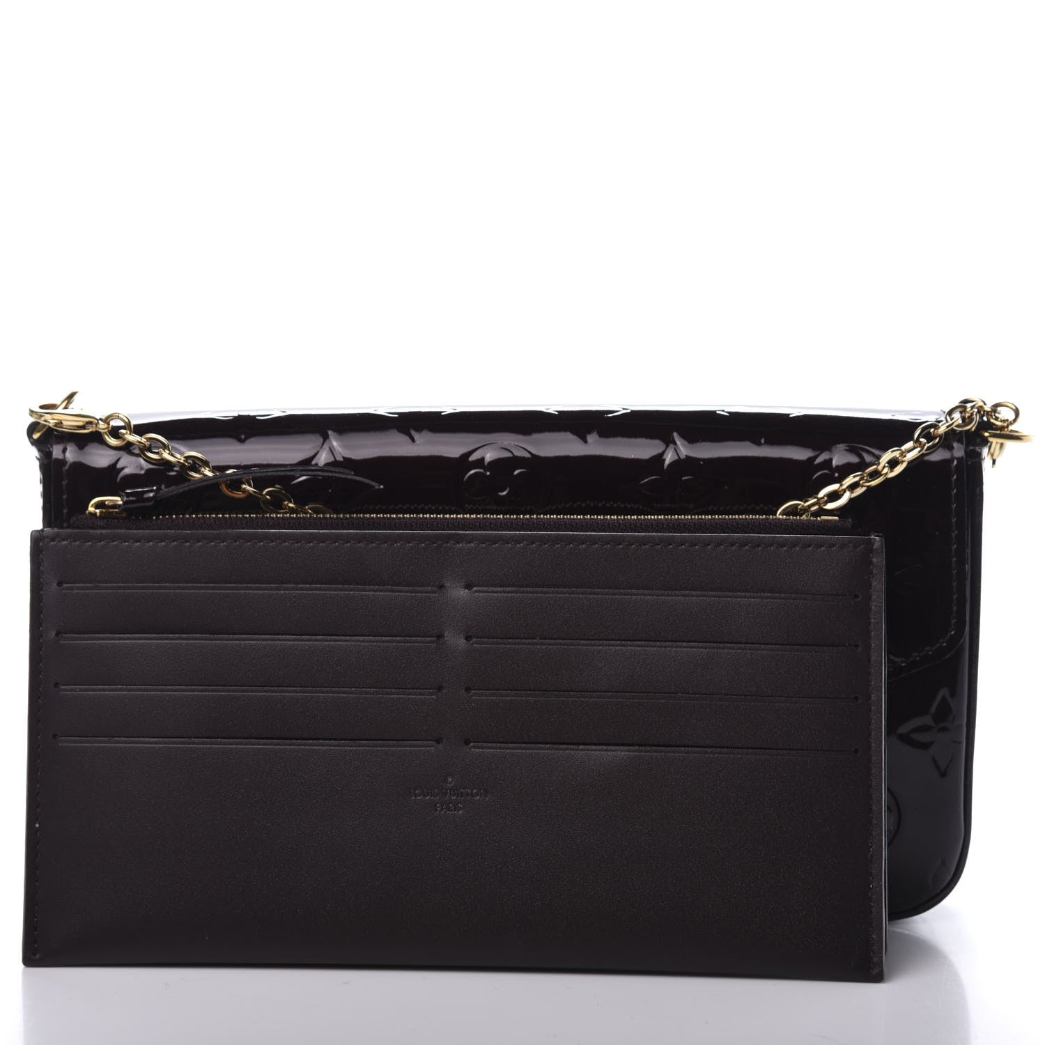 Louis Vuitton Vernis Pochette Felicie Chain Wallet Amarante 10 of 12