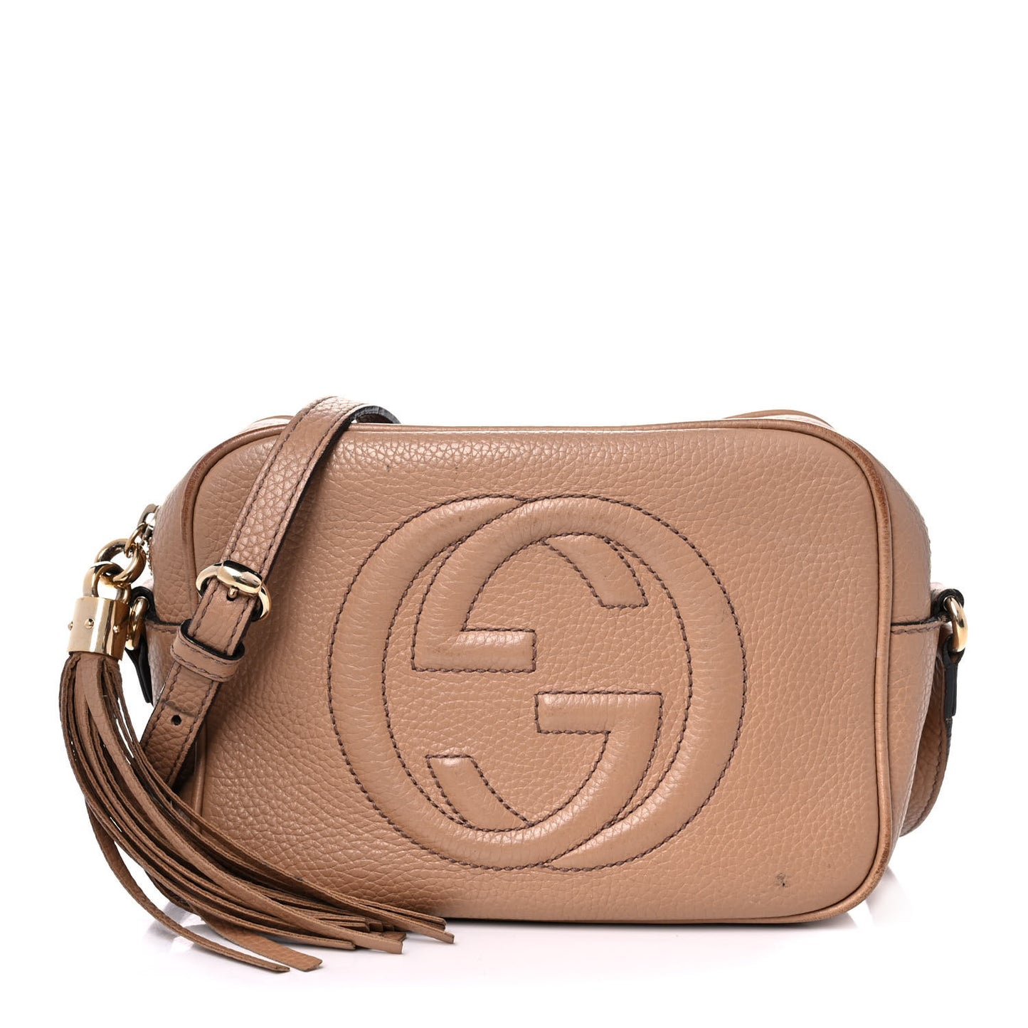 Pebbled Calfskin Small Soho Disco Bag Camelia