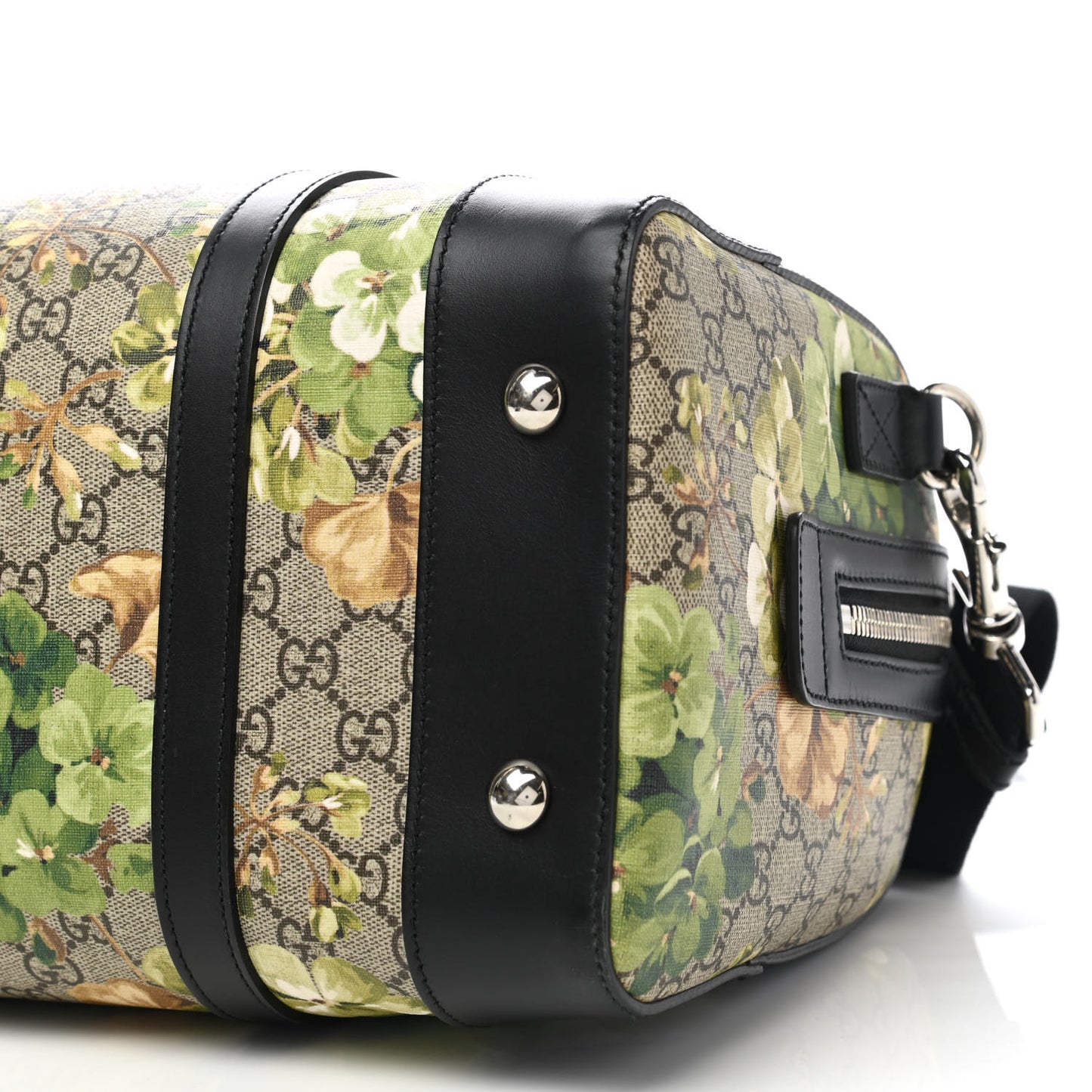 GG Supreme Monogram Blooms Medium Duffle Beige New Military Black