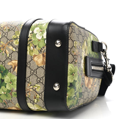 Gucci GG Supreme Monogram Blooms Medium Duffle Beige New Military Black 10 of 11