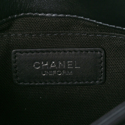 Chanel Calfskin Quilted CC Uniform Flap Belt Bag Black 6 of 13