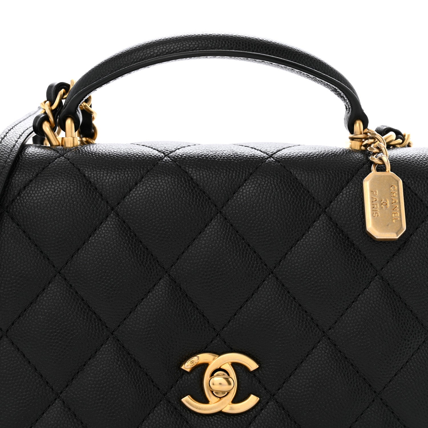Chanel Caviar Quilted Mini Top Handle Flap Black 9 of 15