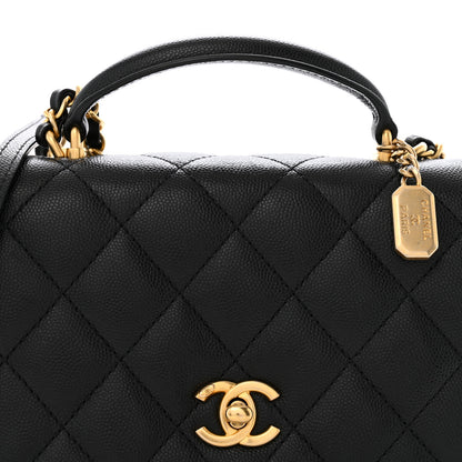 Chanel Caviar Quilted Mini Top Handle Flap Black 9 of 15