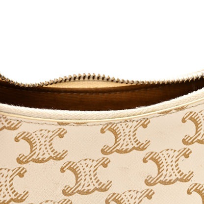 Celine Canvas Calfskin Ava Triomphe Shoulder Bag White 12 of 15