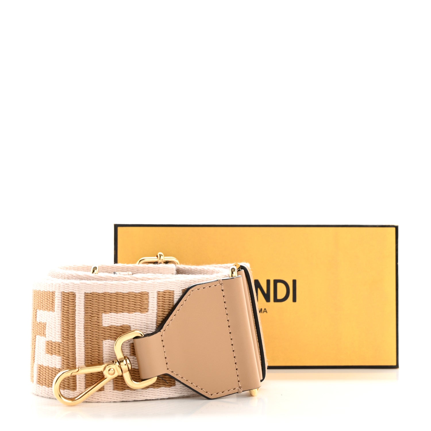 Fendi Ribbon Vitello King FF 1974 Adjustable Strap You Poudre Cuoio Miele Scuro 8 of 8